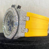 Bolo Dial Yellow Rubber Strap Moissanite Diamond Watch