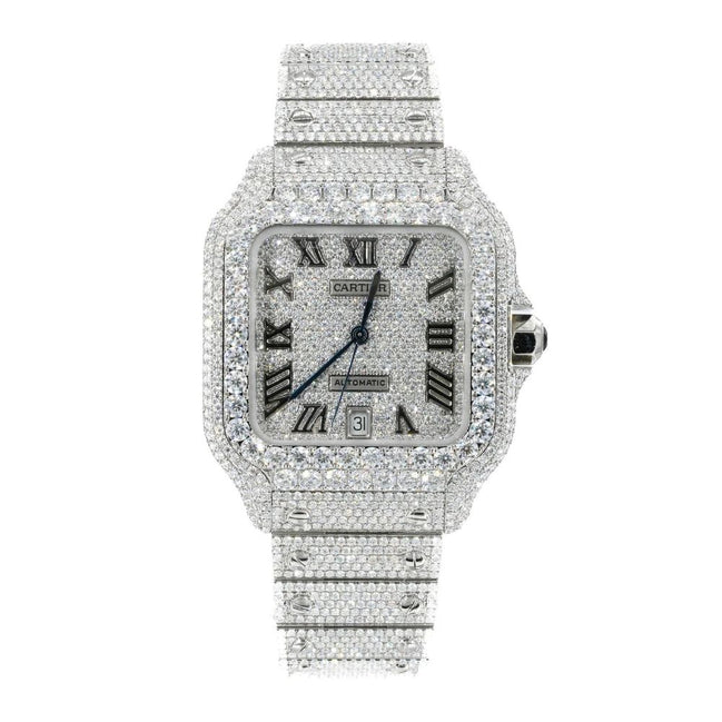 Automatic Iced Out Moissanite Watch Gift For Men's