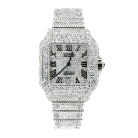 Handcrafted Automatic Iced Out Moissanite Watch Gift For Men's