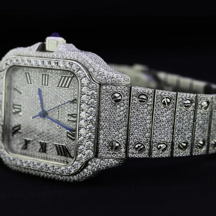 VVS1 Moissanite Fully Iced Out Automatic Watch