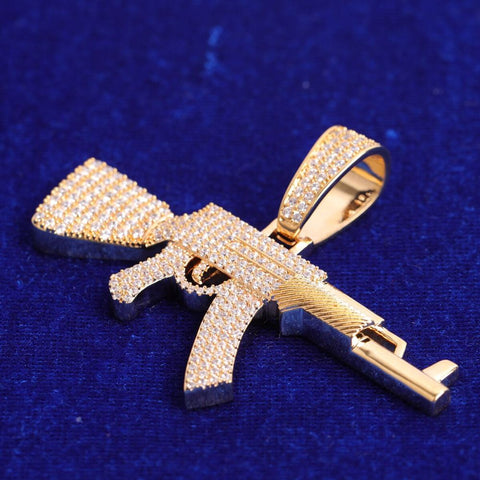 Moissanite Diamond Rifle Pendant Gift For Men's