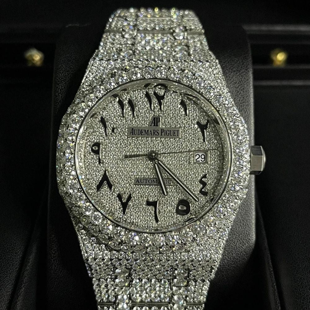 D Color Moissanite Fully Iced Out Watch For Men's