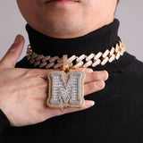 Iced Single Initial Letters A-Z Baguette Hip Hop Necklace For Women