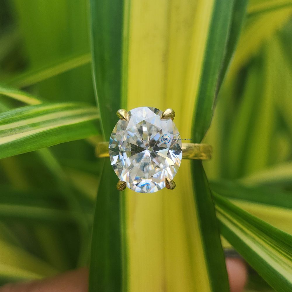 Lab Grown 6 Carat Oval Cut Hidden Halo Engagement Ring