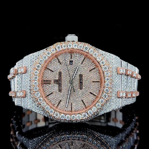 Dual Tone Moissanite Diamond Watch