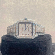 Dual Tone Moissanite Iced Out Automatic Wrist Watch