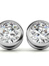 Bezel Set Solitaire Moissanite Round Cut Earrings