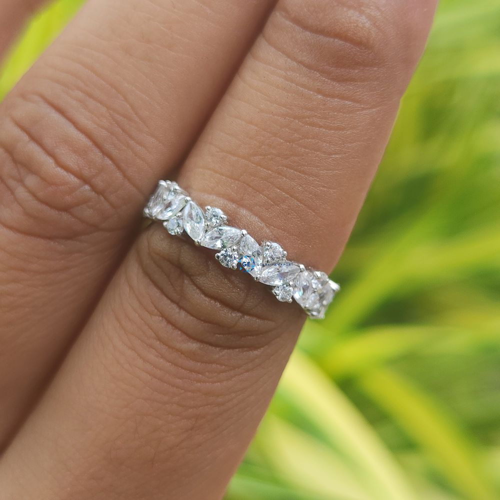 Marquise & Round Cut Lab Grown Diamond Full Eternity Band