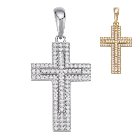 Moissanite Miami Iced Hip Hip Cross Pendant
