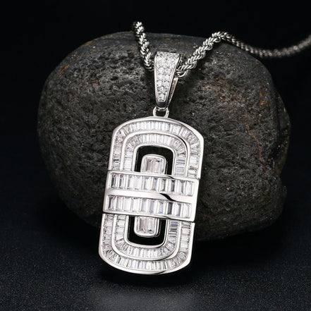 Moissanite Diamond Baguette Cut Bling Bling Pendant For Men's