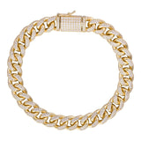 Yellow Tone Cuban Link Moissanite Bracelet