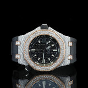 Black Color Dial Moissanite Wrist Watch