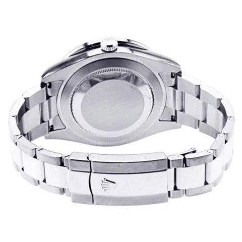 Stainless Steel Black Roman Numeral Dial Moissanite Watch