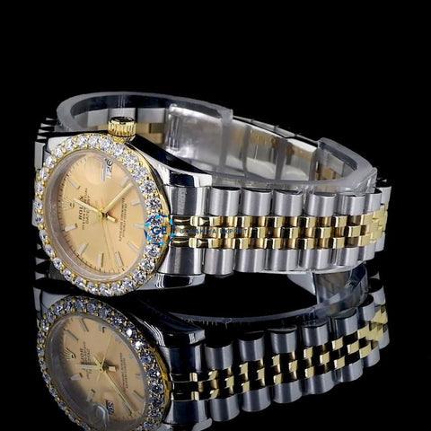 Colorless Moissanite Two Tone Automatic Men's Watch