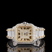 Dual Tone Automatic Moissanite Diamond Hip Hop Write Watch