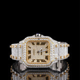 Dual Tone Automatic Moissanite Diamond Hip Hop Write Watch