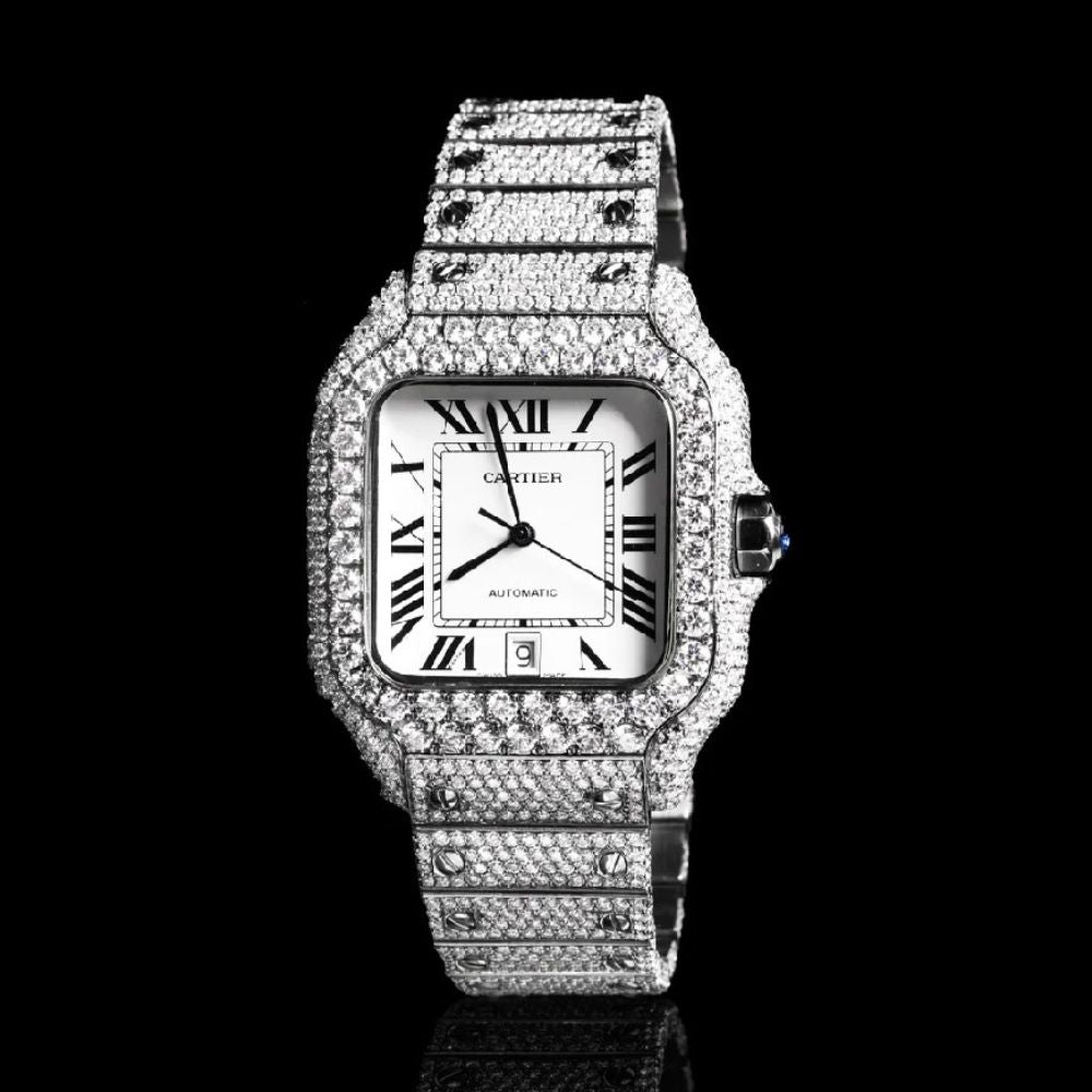 Colorless Moissanite Fully Iced Out Luxury Watch For Men's