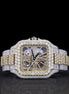 Skeleton Dual Tone Automatic Moissanite Watch