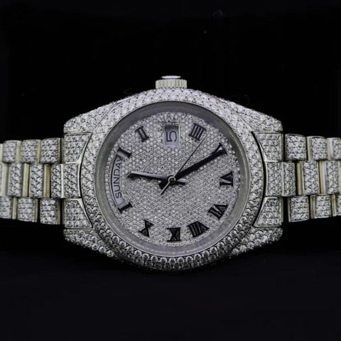 Day Date Fully Iced Out Moissanite Luxury Watch