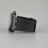 Black Moissanite Rubber Strap Luxury Watch For Men's