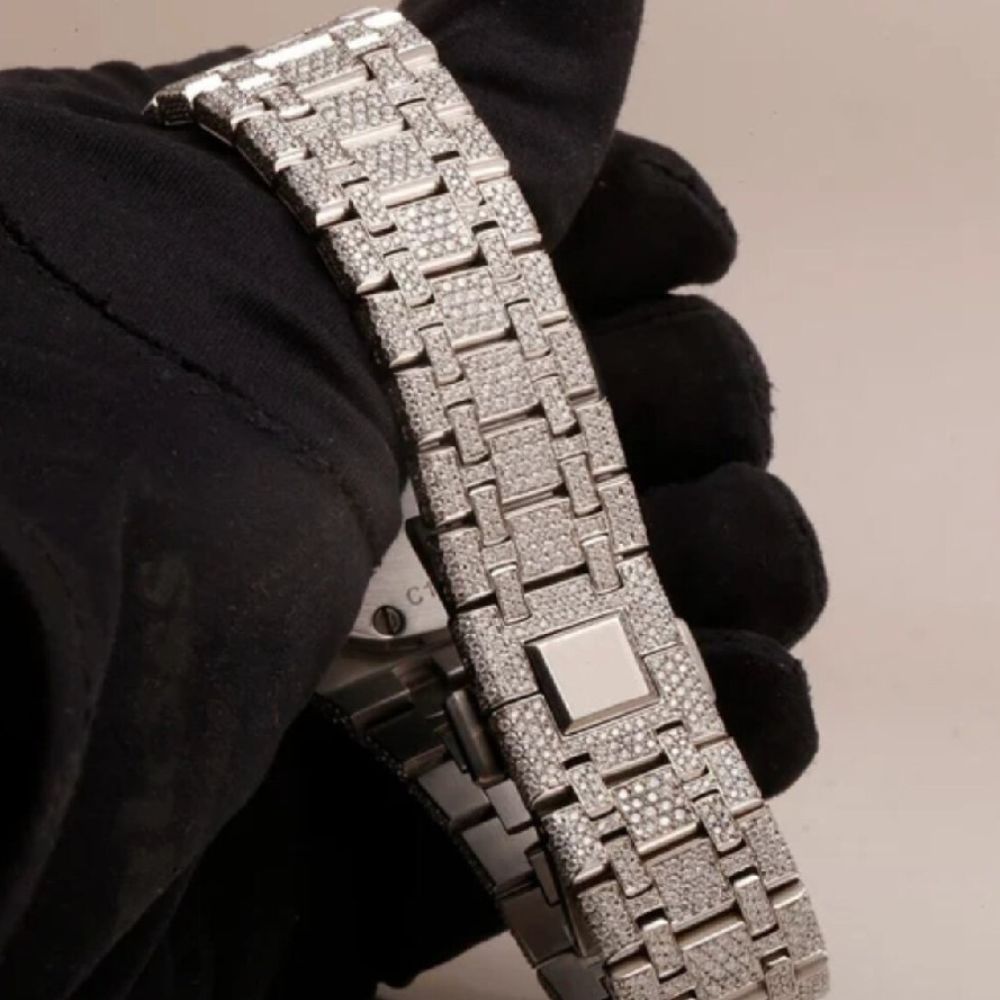 Fully Iced Moissanite Chrono Dial Watch For Men's
