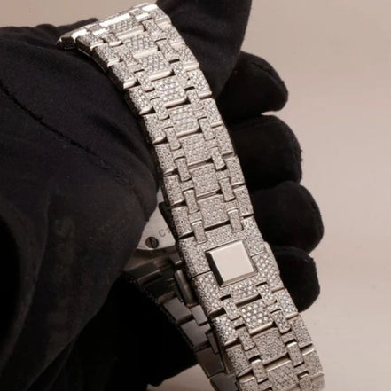 Fully Iced Moissanite Chrono Dial Watch For Men's