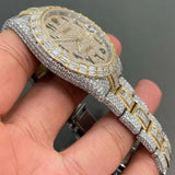 Dual Tone Moissanite Datejust Wrist Watch