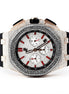Black & White Moissanite Rubber Strap Wrist Watch For Men's