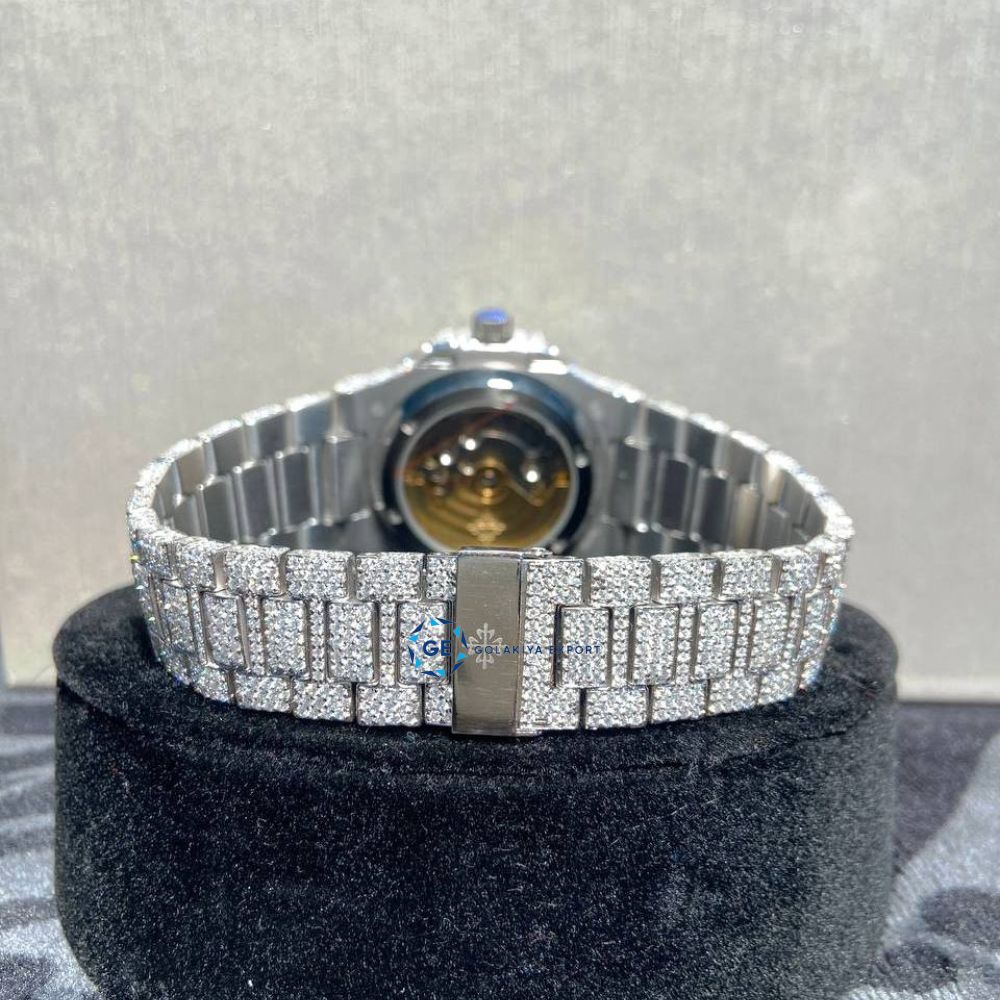 Full White VVS1 Moissanite Automatic Iced Out Watch