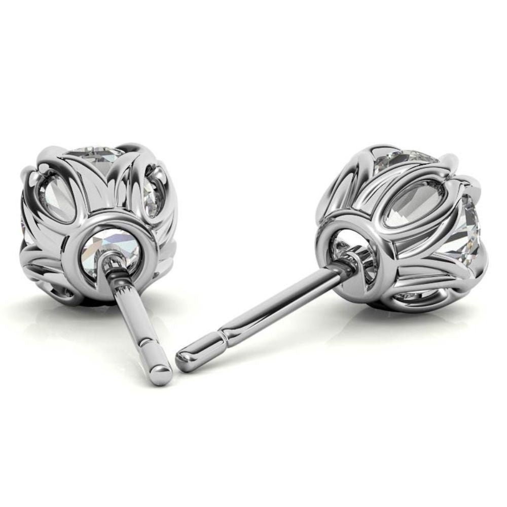 Unique Style Round Cut Moissanite Stud Earrings