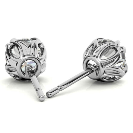 Unique Style Round Cut Moissanite Stud Earrings