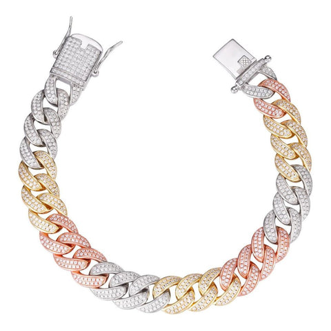 D Color Moissanite Cuban Link Bracelet