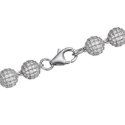 925 Sterling Silver Ball Link Bracelet For Men's