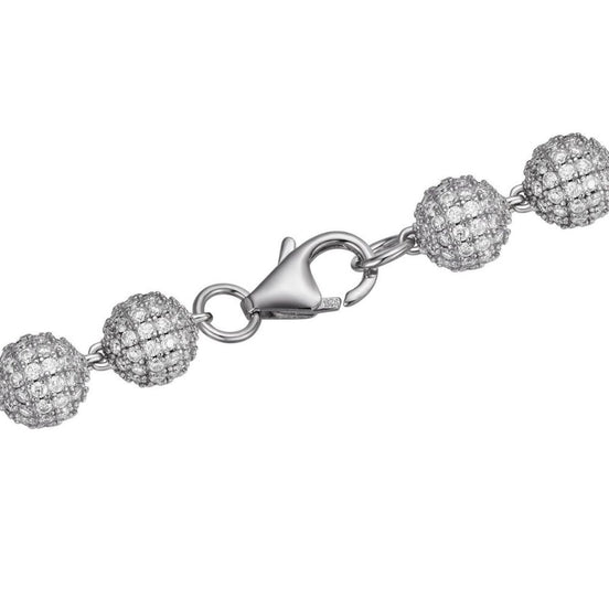 925 Sterling Silver Ball Link Bracelet For Men's