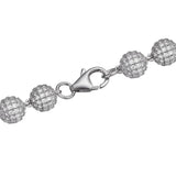 925 Sterling Silver Ball Link Bracelet For Men's