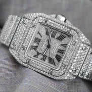 Fully Iced Out Bust Down Moissanite Unisex Watch