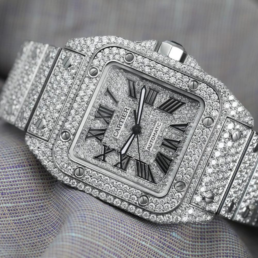 Fully Iced Out Bust Down Moissanite Unisex Watch