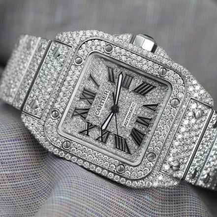 Fully Iced Out Bust Down Moissanite Unisex Watch