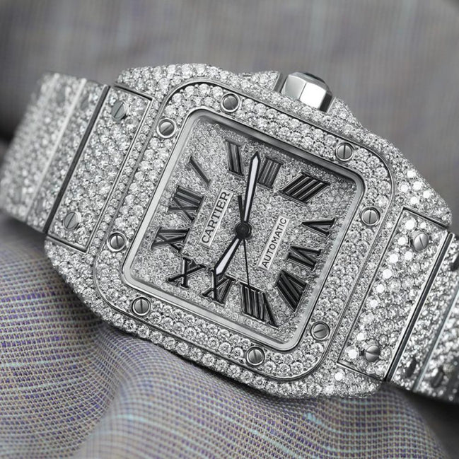 Fully Iced Out Bust Down Moissanite Unisex Watch