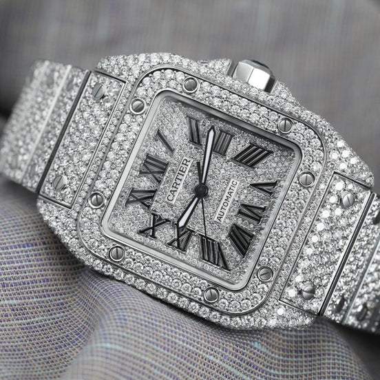 Fully Iced Out Bust Down Moissanite Unisex Watch