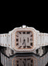 Dual Tone Colorless Moissanite Hip Hop Watch