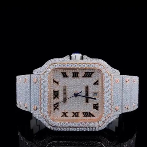 Moissanite Dual Tone Hip Hop Luxury Diamond Watch