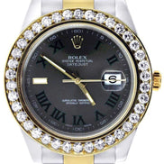 Dual Tone Moissanite Bezel Date Just Men's Watch
