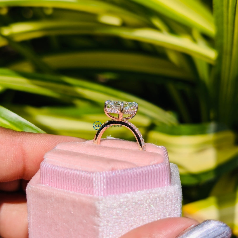 3.31CT Radiant Cut Lab Grown Diamond Rose Gold Engagement Ring