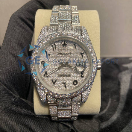 Automatic Fully Iced Out Moissanite Men's Watch