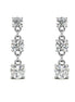 Classic Triple Moissanite Drop Earrings in White Gold