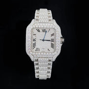 Iced Out Handmade Full White Moissanite Watch
