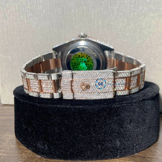 Hip Hop Iced Out Luxury Moissanite Dual Tone Watch