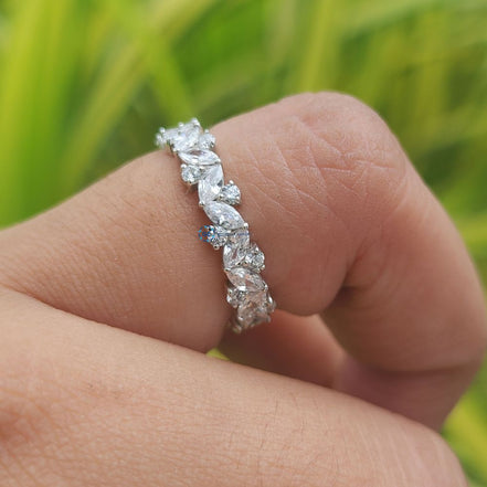 Marquise & Round Cut Lab Grown Diamond Full Eternity Band