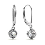 Vintage Inspired Moissanite Round Cut Earrings